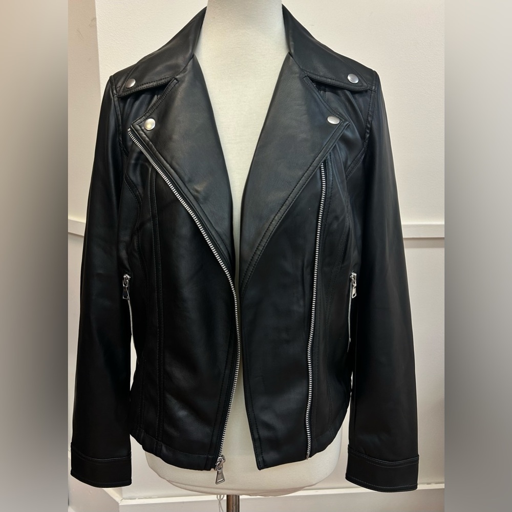 New Express oversized black leather jacket